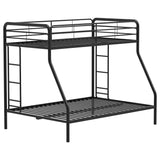 Carson Glossy Black Metal Twin Over Full Bunk Bed by Coaster at Eve Furniture