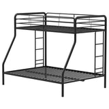 Carson Glossy Black Metal Twin Over Full Bunk Bed by Coaster at Eve Furniture