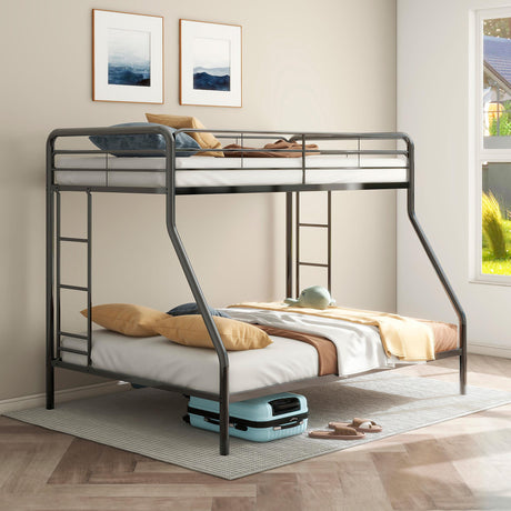 Carson Glossy Black Metal Twin Over Full Bunk Bed by Coaster at Eve Furniture
