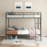Carson Glossy Black Metal Twin Over Twin Bunk Bed by Coaster at Eve Furniture
