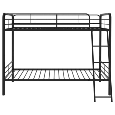 Carson Glossy Black Metal Twin Over Twin Bunk Bed by Coaster at Eve Furniture