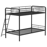 Carson Glossy Black Metal Twin Over Twin Bunk Bed by Coaster at Eve Furniture