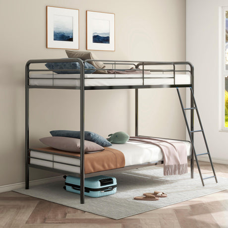 Carson Glossy Black Metal Twin Over Twin Bunk Bed by Coaster at Eve Furniture