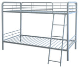 Carson Glossy Silver Metal Twin Over Twin Bunk Bed by Coaster at Eve Furniture