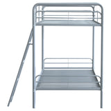Carson Glossy Silver Metal Twin Over Twin Bunk Bed by Coaster at Eve Furniture