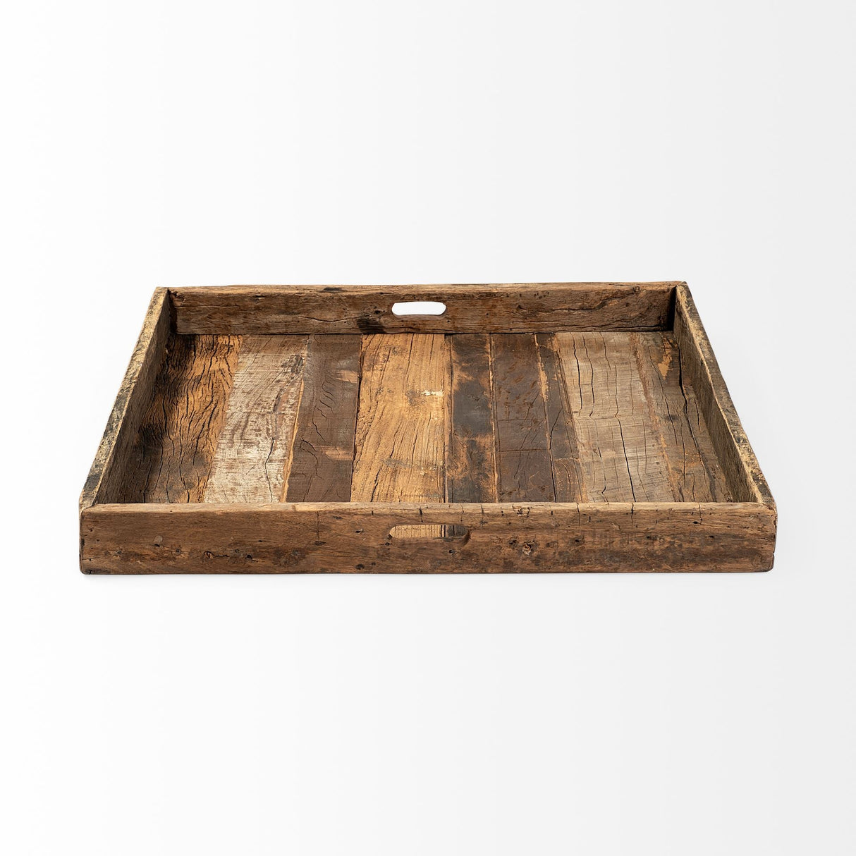 Carson (Large) 30L x 30W Brown Reclaimed Wood Tray by Mercana at Eve Furniture