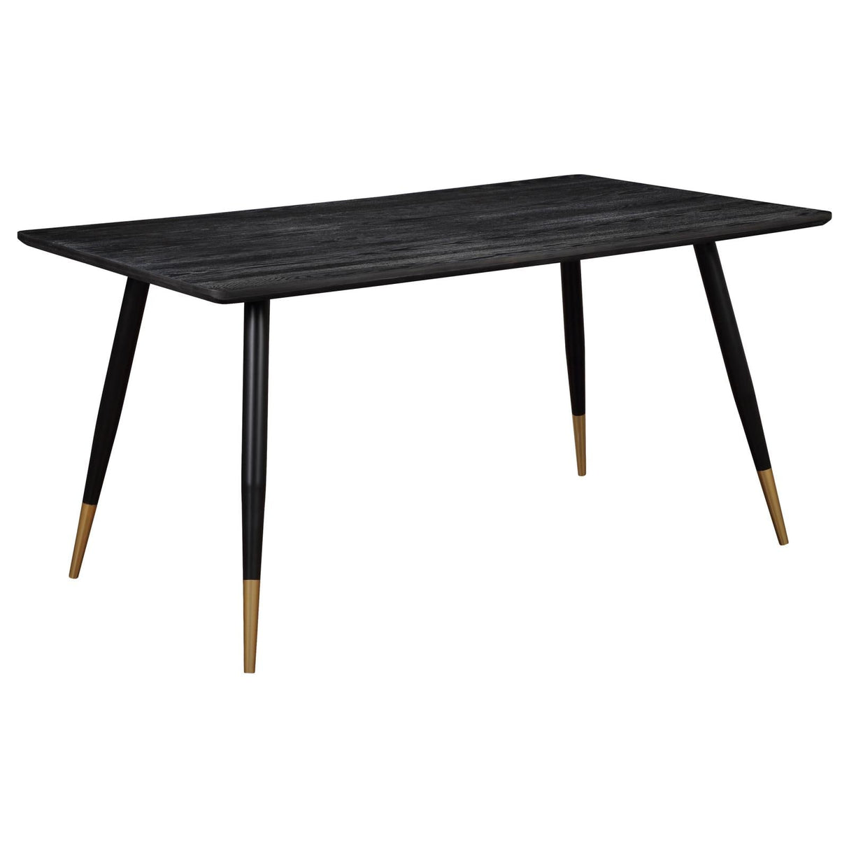 Carson Rectangular Dining Table Black and Gold