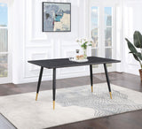 Carson Rectangular Dining Table Black and Gold