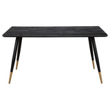 Carson Rectangular Dining Table Black and Gold