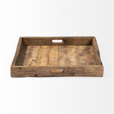 Carson (Small) 24L x 24W Brown Reclaimed Wood Tray by Mercana at Eve Furniture