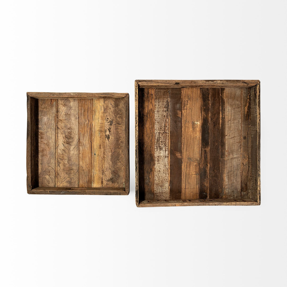 Carson (Small) Brown Reclaimed Wood Tray by Mercana at Eve Furniture