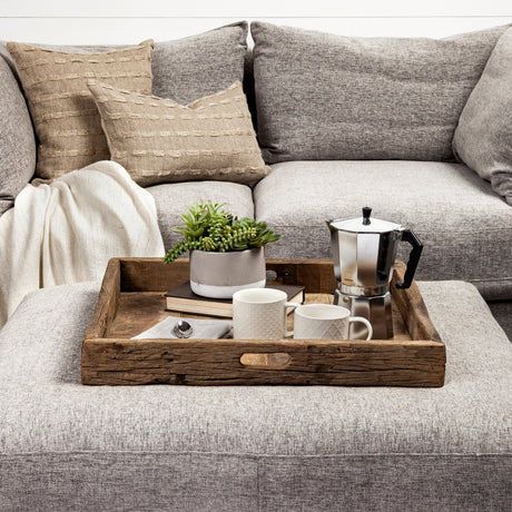 Carson (Small) Brown Reclaimed Wood Tray by Mercana at Eve Furniture