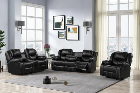 Carter 3-Piece Black Reclining Living Room Set by Happy Homes at Eve Furniture
