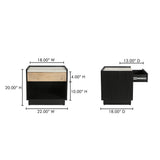 Carter Black Nightstand by MOES at Eve Furniture