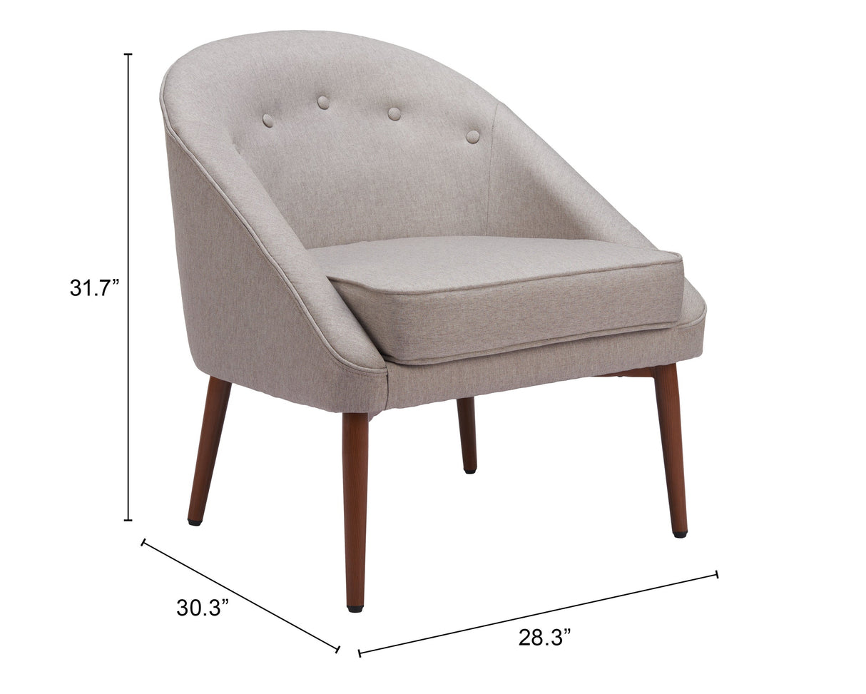 Carter Gray Accent Chair by Zuomod at Eve Furniture
