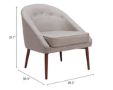 Carter Gray Accent Chair by Zuomod at Eve Furniture