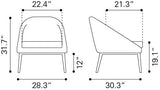 Carter Gray Accent Chair by Zuomod at Eve Furniture