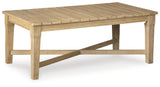 Carter Hall Beige Outdoor Coffee Table by Ashley at Eve Furniture