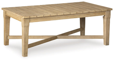 Carter Hall Beige Outdoor Coffee Table by Ashley at Eve Furniture