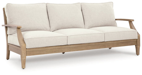 Carter Hall Beige Outdoor Sofa with Cushion by Ashley at Eve Furniture