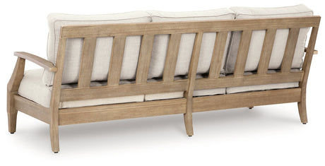 Carter Hall Beige Outdoor Sofa with Cushion by Ashley at Eve Furniture