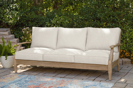 Carter Hall Beige Outdoor Sofa with Cushion by Ashley at Eve Furniture