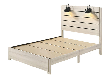 Carter White King Platform Bed by Crown Mark at Eve Furniture