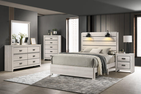 Carter White Platform Bedroom Set by Crown Mark at Eve Furniture
