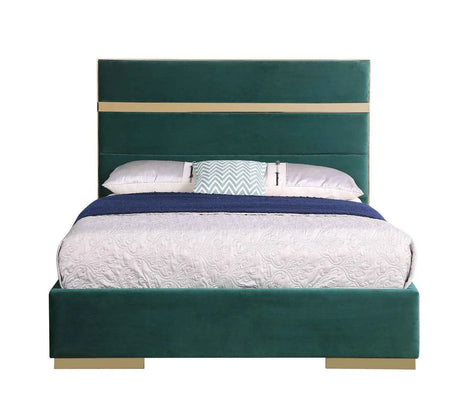 Cartier Green/Gold King Platform Bed by New Era Innovations at Eve Furniture