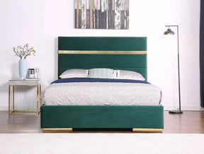 Cartier Green/Gold King Platform Bed by New Era Innovations at Eve Furniture