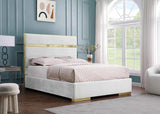 Cartier Ivory/Gold King Platform Bed by New Era Innovations at Eve Furniture