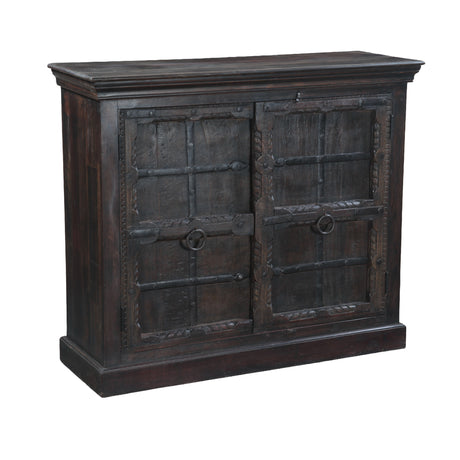 Carved Wood Storage Cabinet with Decorative Doors by Home Trends & Design at Eve Furniture