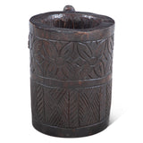 Carved Wooden Tibbati Pot with Handle by Home Trends & Design at Eve Furniture