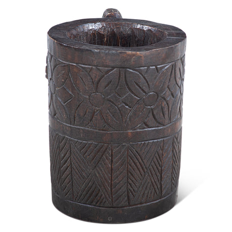 Carved Wooden Tibbati Pot with Handle by Home Trends & Design at Eve Furniture