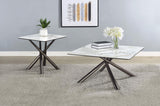 Carvell Mirage White 2-Piece Square Coffee and End Table Set by Coaster at Eve Furniture