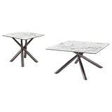 Carvell Mirage White 2-Piece Square Coffee and End Table Set by Coaster at Eve Furniture