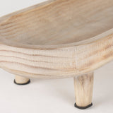Carver Set of 2 Oblong White Washed Wood Footed Trays by Mercana at Eve Furniture