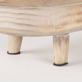 Carver Set of 2 Oblong White Washed Wood Footed Trays by Mercana at Eve Furniture