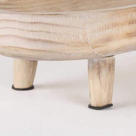 Carver Set of 2 Oblong White Washed Wood Footed Trays by Mercana at Eve Furniture