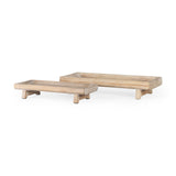 Carver Set of 2 Rectangular White Washed Wood Trays by Mercana at Eve Furniture