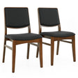 Cary Walnut Finished Solid Wood and Easy Clean Vegan Leather Upholstered Dining Chairs (Set of 2) by Ashcroft Imports at Eve Furniture
