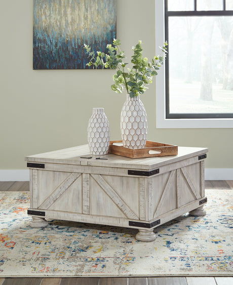 Carynhurst Coffee Table with 1 End Table in Whitewash by Ashley at Eve Furniture