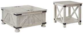 Carynhurst Coffee Table with 1 End Table in Whitewash by Ashley at Eve Furniture