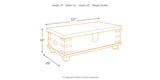 Carynhurst Coffee Table with 2 End Tables in White Wash Gray by Ashley at Eve Furniture