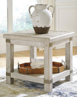 Carynhurst Coffee Table with 2 End Tables in White Wash Gray by Ashley at Eve Furniture