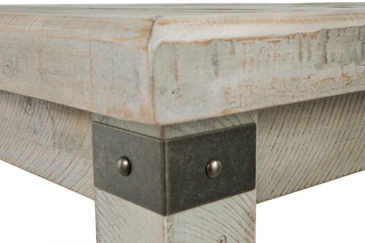 Carynhurst Coffee Table with 2 End Tables in White Wash Gray by Ashley at Eve Furniture