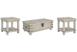 Carynhurst White Wash Gray Coffee Table and 2 End Tables by Ashley at Eve Furniture