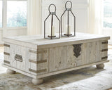 Carynhurst White Wash Gray Coffee Table with Lift Top by Ashley at Eve Furniture