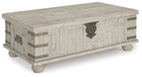 Carynhurst White Wash Gray Coffee Table with Lift Top by Ashley at Eve Furniture
