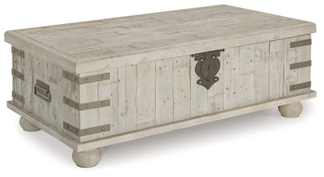 Carynhurst White Wash Gray Coffee Table with Lift Top by Ashley at Eve Furniture